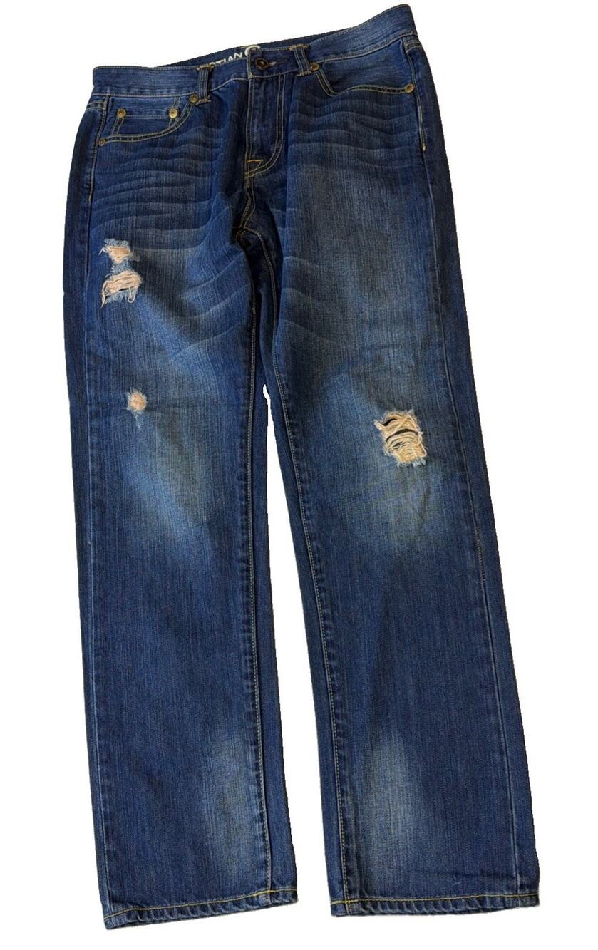 Men's Christian Audigier Distressed Denim 30x30 Zero Flaws, High Quality